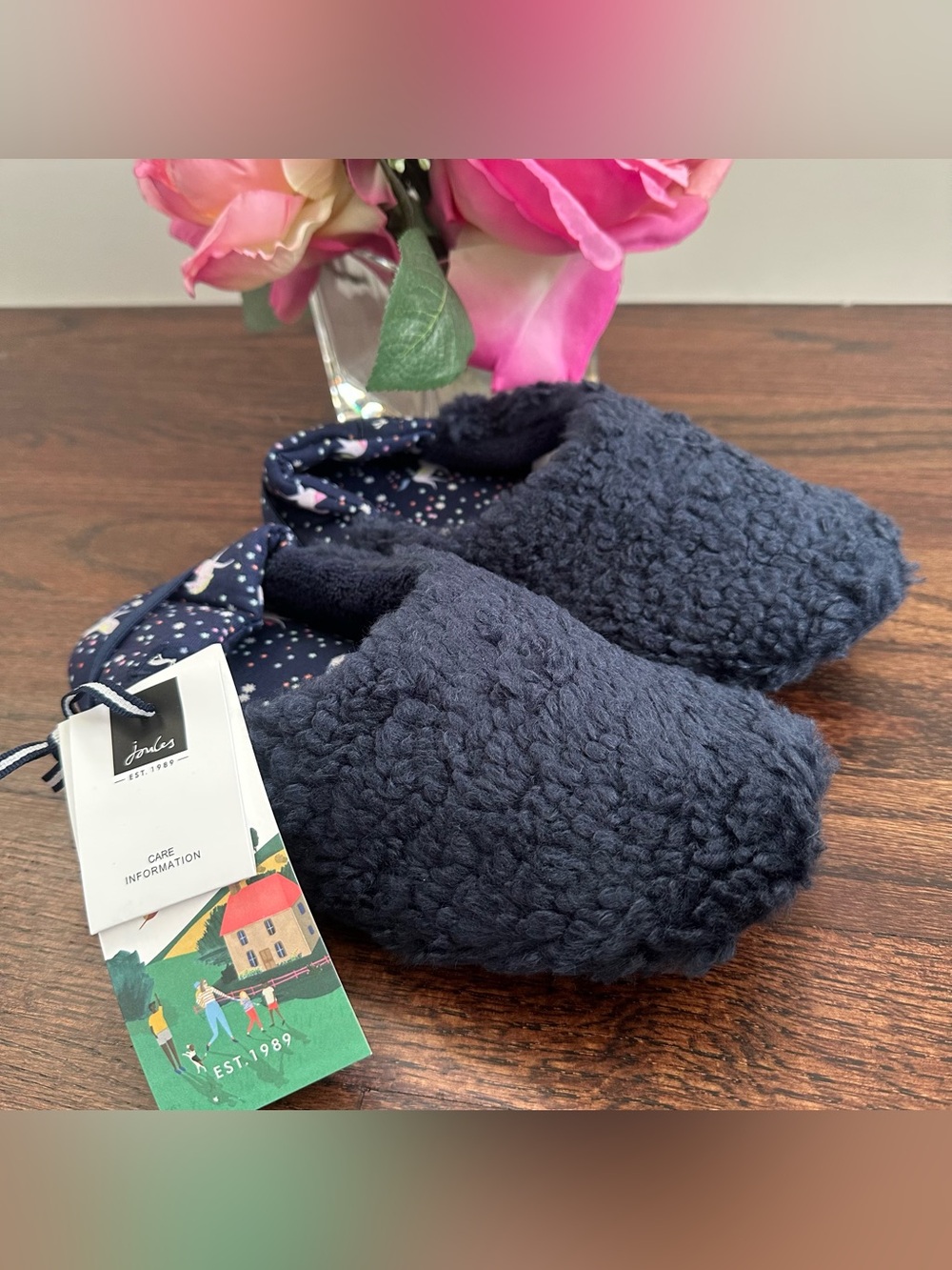 NWT Joules teddy bear fleece slippers, size XL/4Y